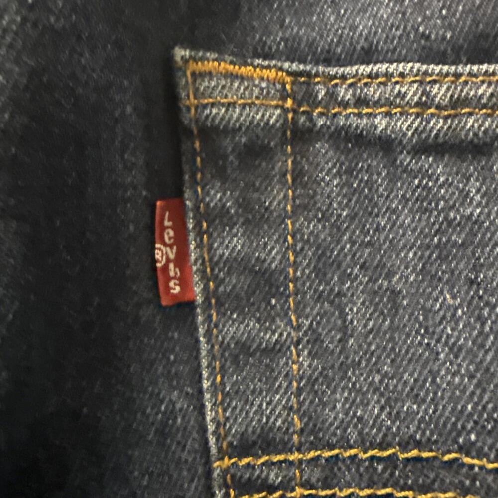 Levis 501 Jeans Mens 38x30 Dark Blue Wash Button Fly Straight Leg Red Tab - Picture 3 of 7